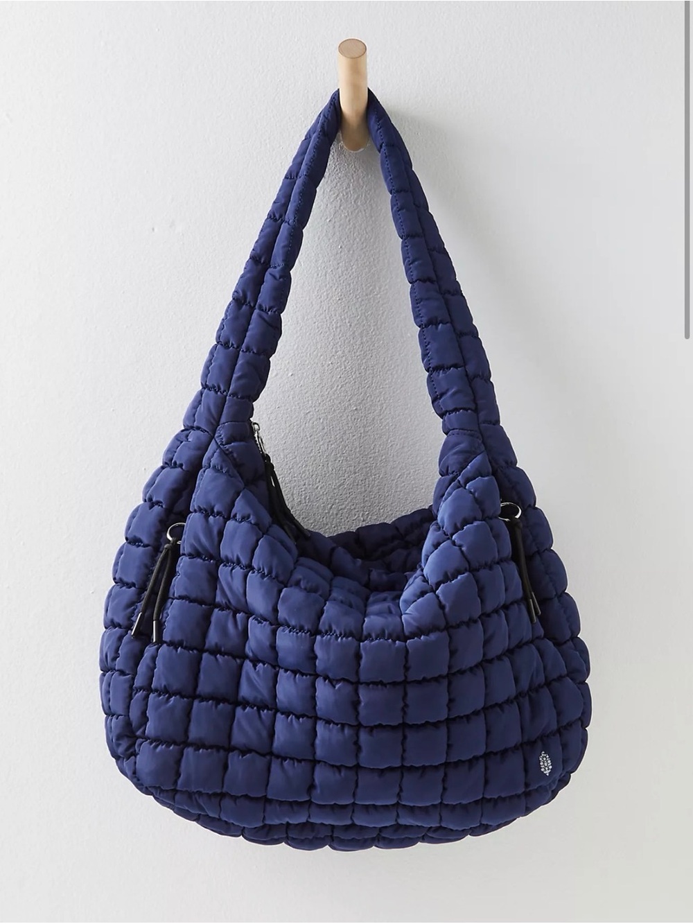 Free People Quilted Navy Shoulder Bag